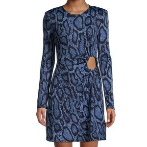 WeWoreWhat Danielle Bernstein Blue Snakeprint Dress. Size XS